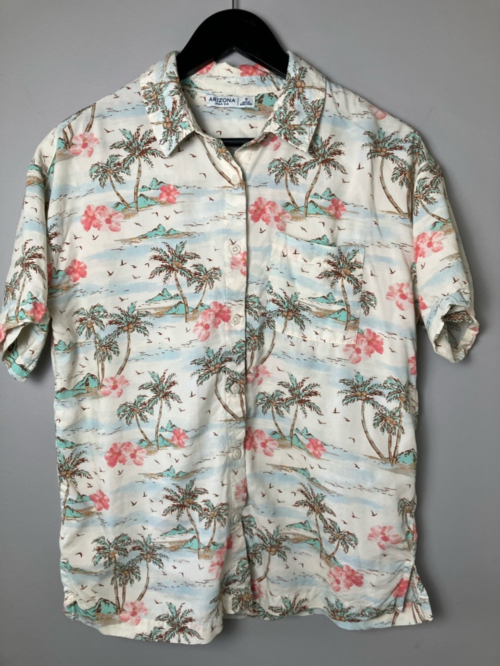 Arizona Tropical Resortwear Button Down Collared Shirt Size Small
